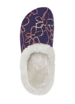 Mubb wolvilt pantoffels met kleurrijk bloemenborduurwerk MARINE-ECRU