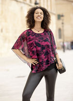 Poncho tuniek met geïntegreerde top 