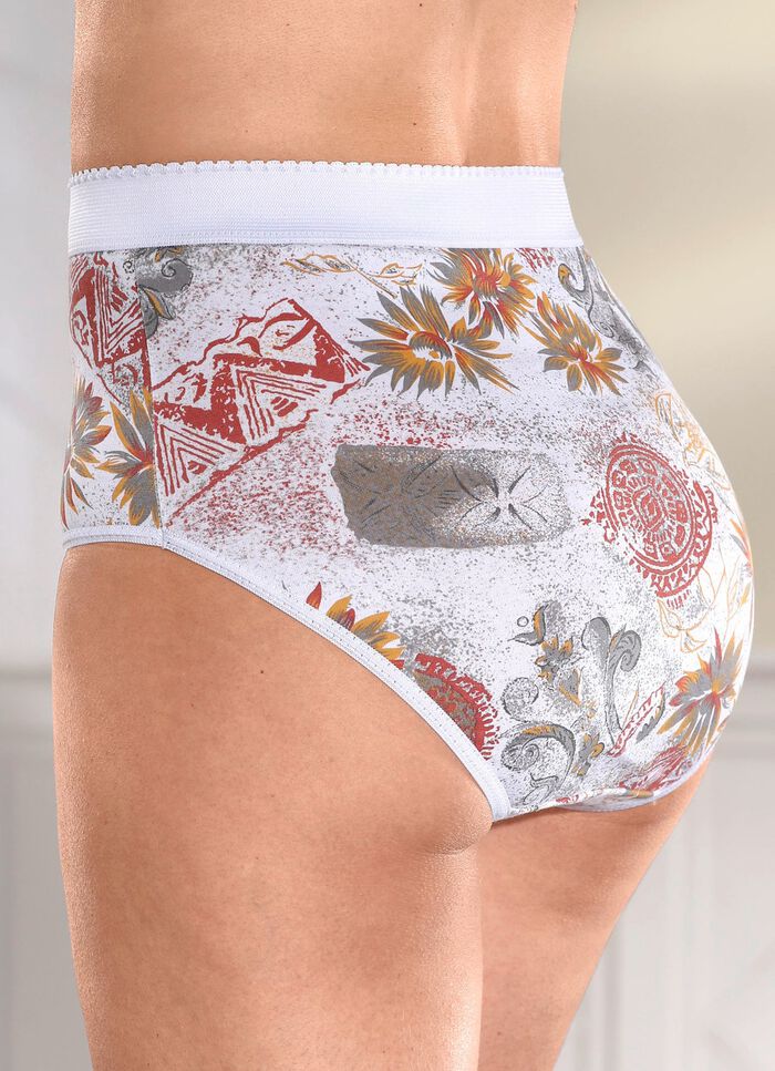 Set van vier slips met een kleurrijke print 