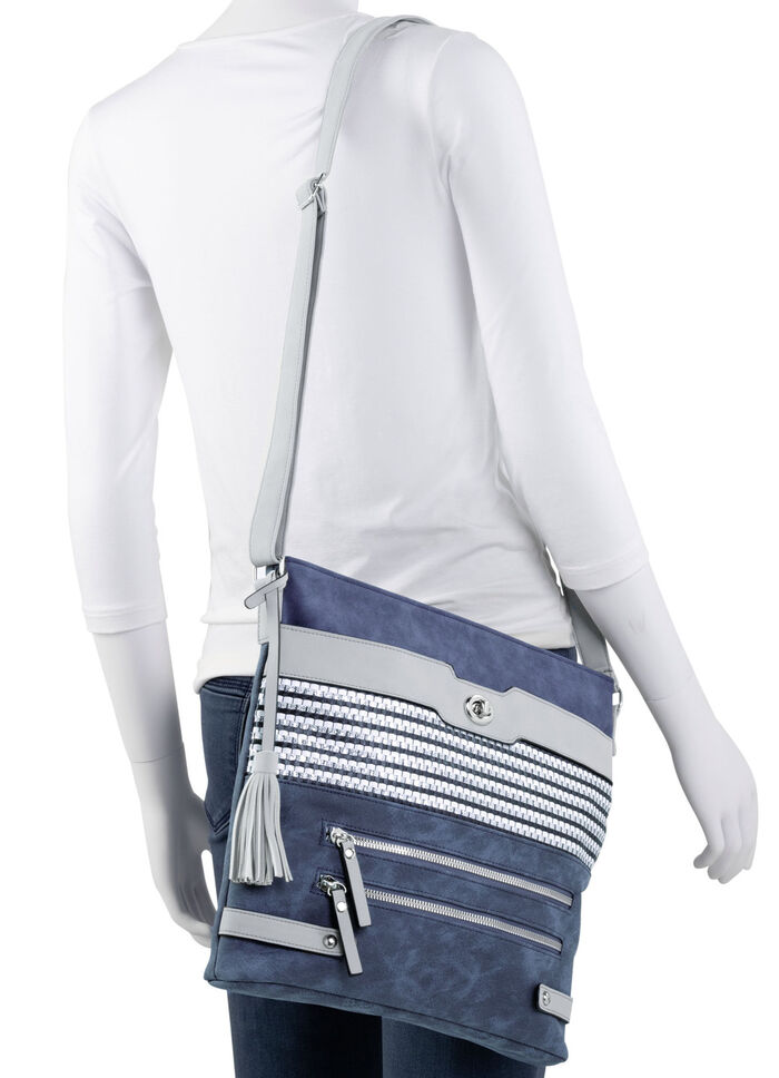 Tas met deels glinsterende gevlochten details JEANS