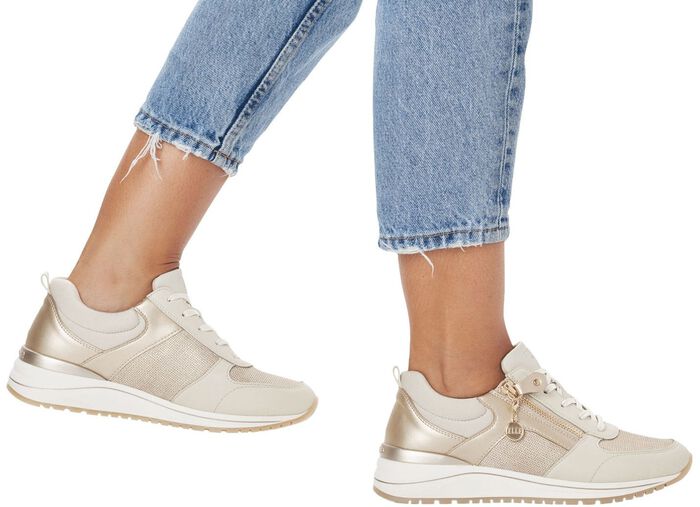 Remonte sneakers in een trendy look BEIGE-GOUD