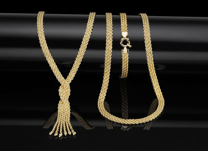 Hoogwaardige 3-rijige koordketting met veerring 