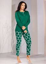 Tweepak pyjama's met knoopsluiting, lange broek en zakken 