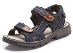 Rieker, klassieke heren trekkingsandalen, gemaakt van leer DONKERBLAUW