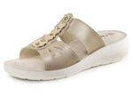 Muiltjes met glanzende sieraden GOLDBEIGE