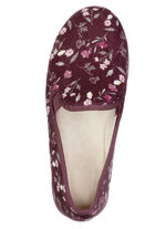 Klassieke damespantoffels, met elastische band BORDEAUX