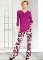 Broek met expressief dessin 