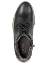 ELENA EDEN, trendy dames enkellaarsjes, breedte G, met uitneembaar voetbed ZWARTBRUIN