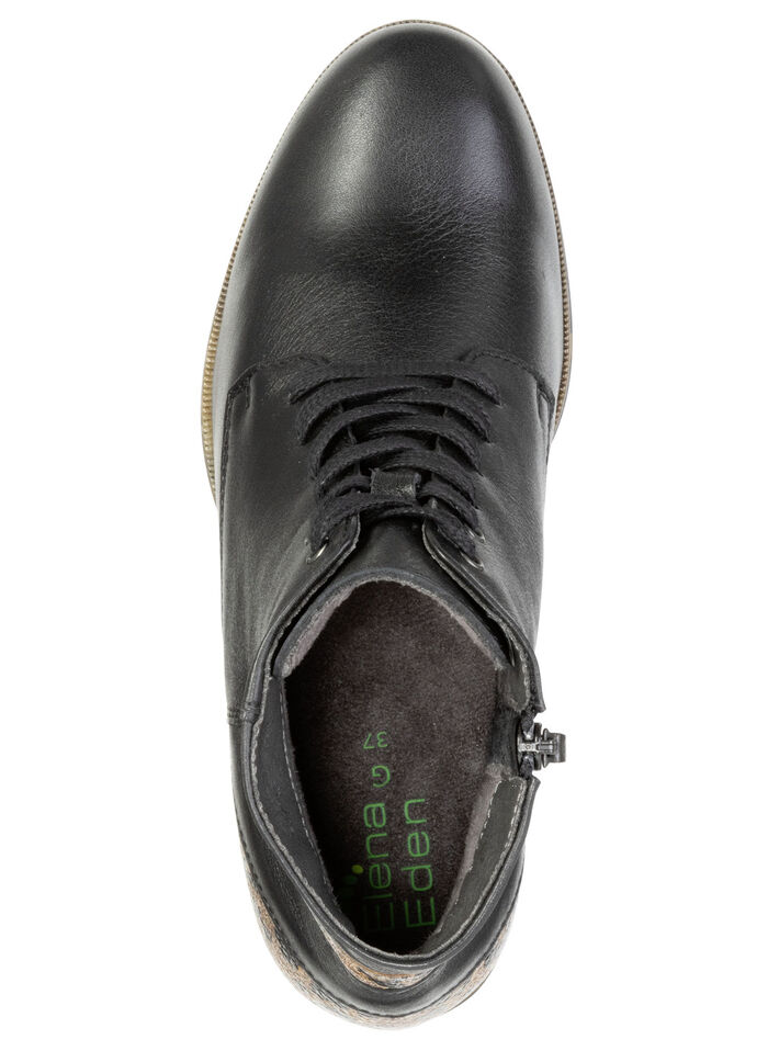 ELENA EDEN, trendy dames enkellaarsjes, breedte G, met uitneembaar voetbed ZWARTBRUIN