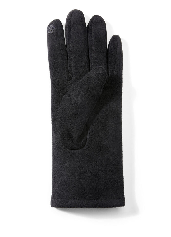 Handschoen met elegante, sprankelende glitterapplicaties SCHWARZ
