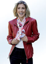 Kort leren jack van "Cabrini" 