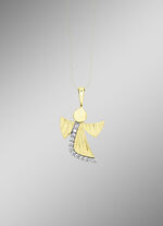 Engel hanger van goud met zirkonia 