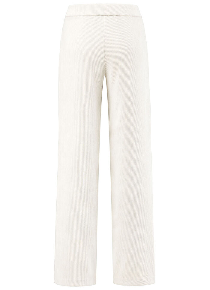 Corduroy broek met modieuze wijde pijpen ECRU