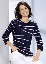 Pullover met een effectief gestreept dessin MARINE-WEISS