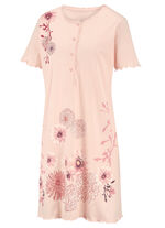 Twee-pack nachthemden met knoopsluiting en geschulpte zomen 