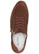 ELENA EDEN sneakers met vetersluiting en ritssluiting aan de zijkant COGNAC
