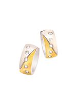 Creolen in twee kleuren met synthetische zirkonia 