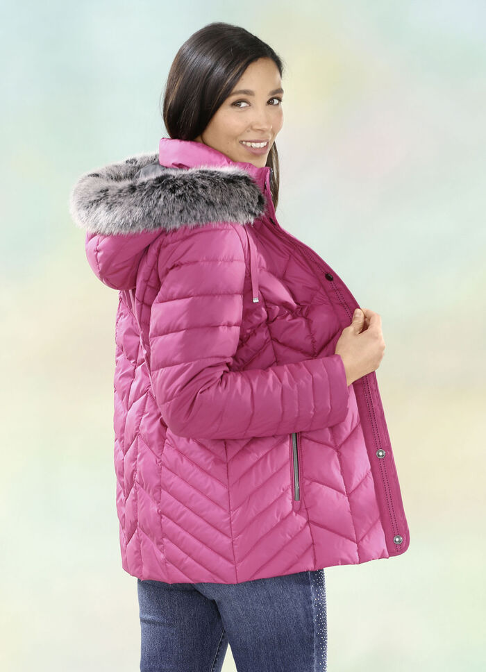 Jas met afneembare capuchon FUCHSIA