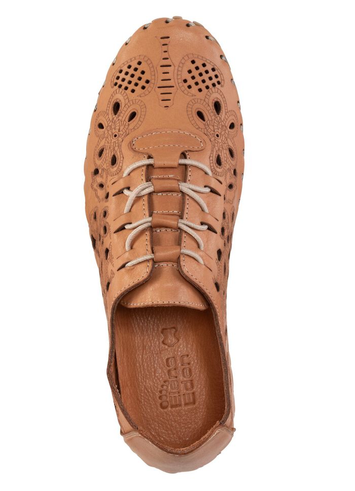 ELENA EDEN pantoffels van zacht nappaleer met reli&euml;f 