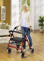 Rollator XXL met hoogwaardig stalen frame ROOD