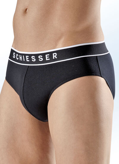 Schiesser set van drie slips met elastische tailleband 