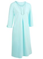 Nachthemd, kuitlang, met tule borduurwerk 