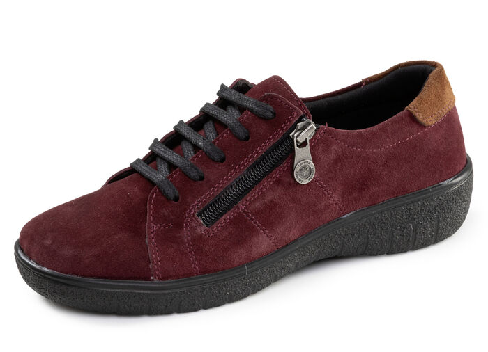 ELENA EDEN, comfortabele dames veterschoenen, breedte G, met uitneembaar voetbed BORDEAUX