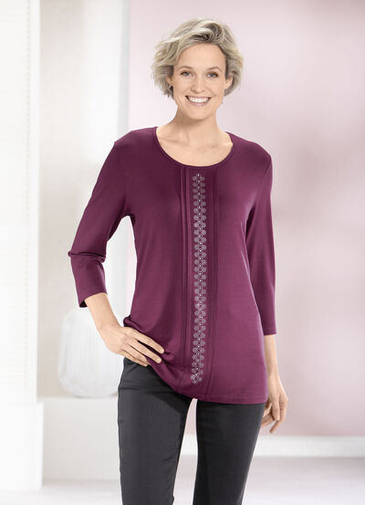 Shirt met bies in 2 kleuren 