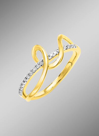 Interessante damesring met diamanten 