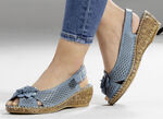 Gemini sandaal met leren bloem JEANS