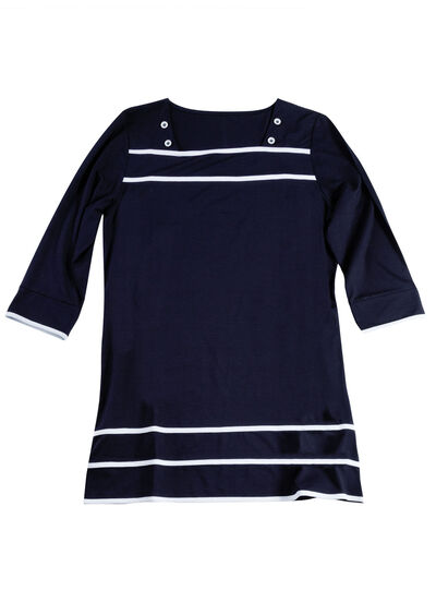 Lang shirt met vierkante halslijn in 3 kleuren 