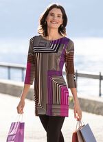 Tuniek met modieuze platte halslijn 