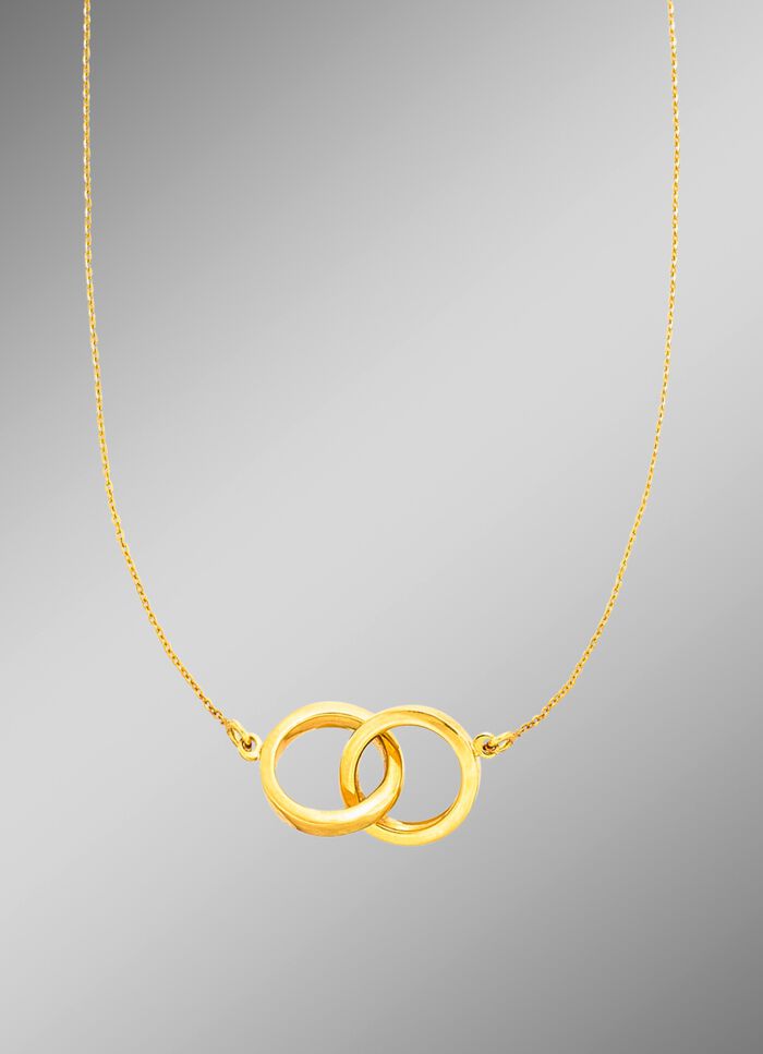 In een prachtig ontwerp: Halsketting met 2 ringen 