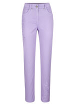 Broek met bloemenborduursel 