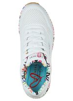 SKECHERS, trendy damessneakers, met zichtbaar luchtkussen WIT