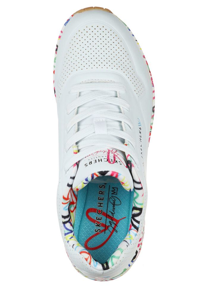 SKECHERS, trendy damessneakers, met zichtbaar luchtkussen WIT