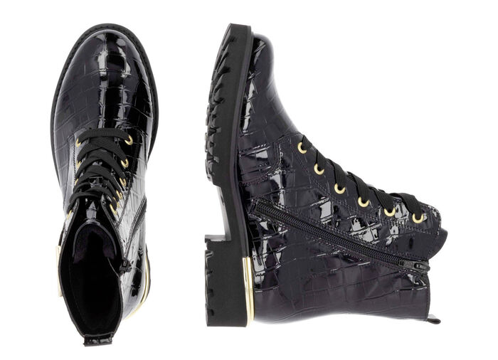 Remonte, stijlvolle dames enkellaarsjes, winterschoenen, breedte G, met uitneembaar voetbed SCHWARZ-GOLD