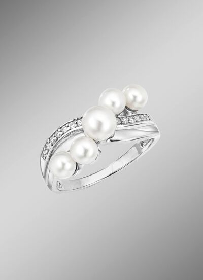 Parelglans en stralende elegantie: damesring met zoetwatercultuurparels 