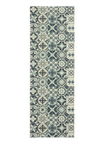 Duurzame keukenloper en vloerkleed in tegeldesign GRIJS