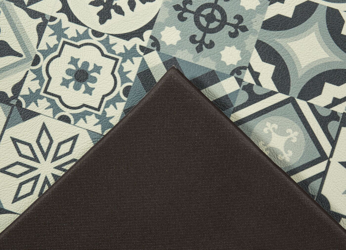 Duurzame keukenloper en vloerkleed in tegeldesign GRIJS