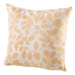 Kussenhoes met een mooi bladmotief WIT-GOUD
