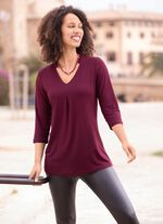 Shirt tuniek met V-hals BORDEAUX
