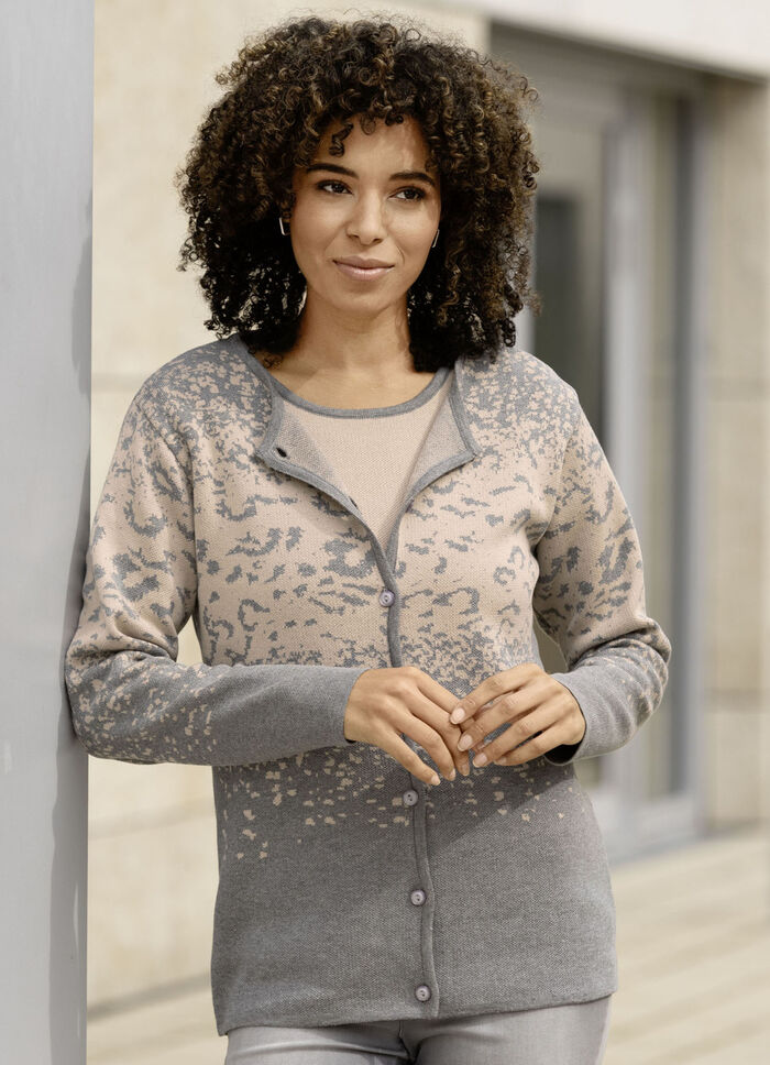 gebreide twinset in jacquarddesign 