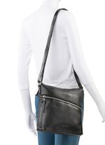 Laurina tas van volnerf nappaleer ZWART