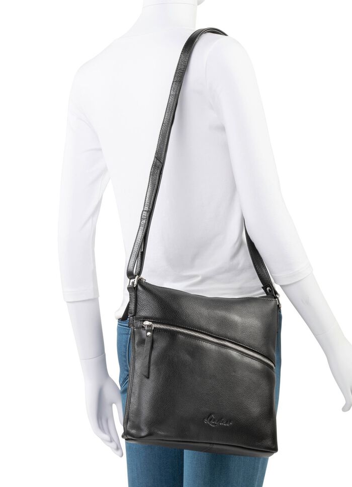 Laurina tas van volnerf nappaleer ZWART