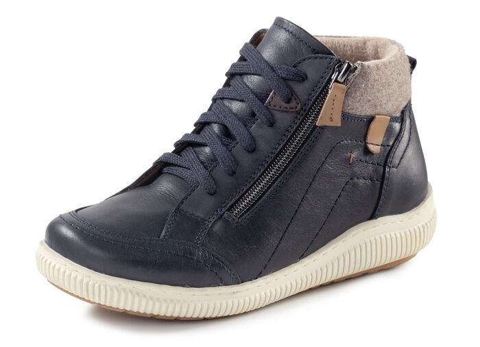 ELENA EDEN, comfortabele dameslaarzen, breedte H, met uitneembaar voetbed MARINE