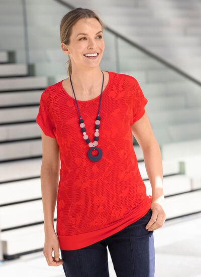 shirt met ronde hals 