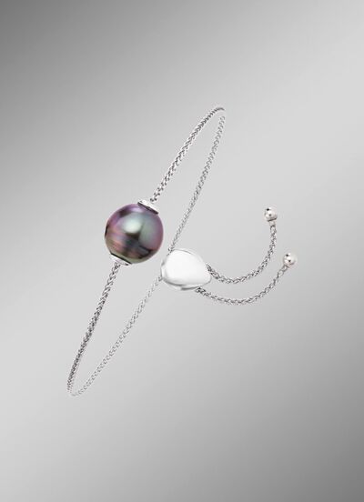 Armband met barokke Tahitiaanse kweekparel 