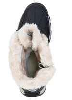 Gevoerde dameslaarzen, winterschoenen, met rits ECRU-ZWART