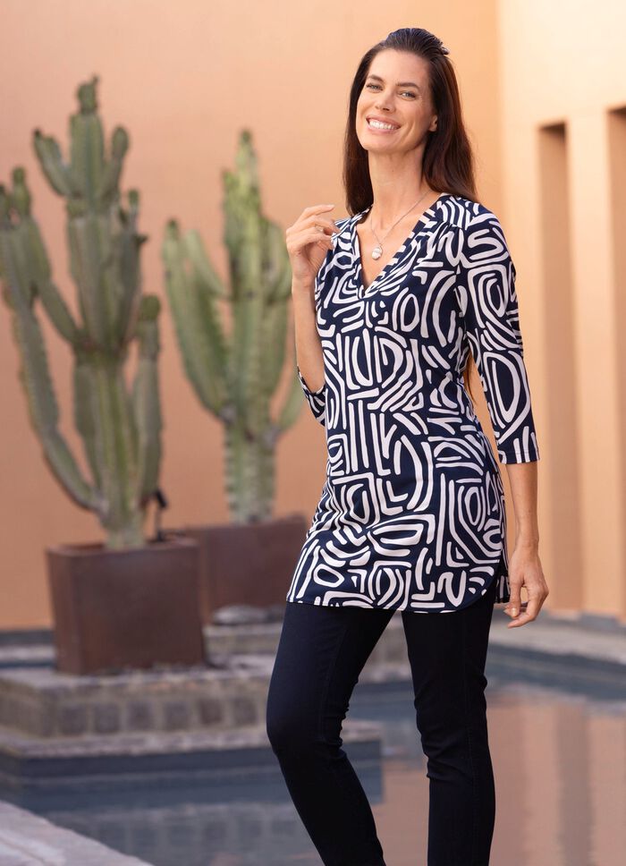 Shirt tuniek met een geweldig patroon 